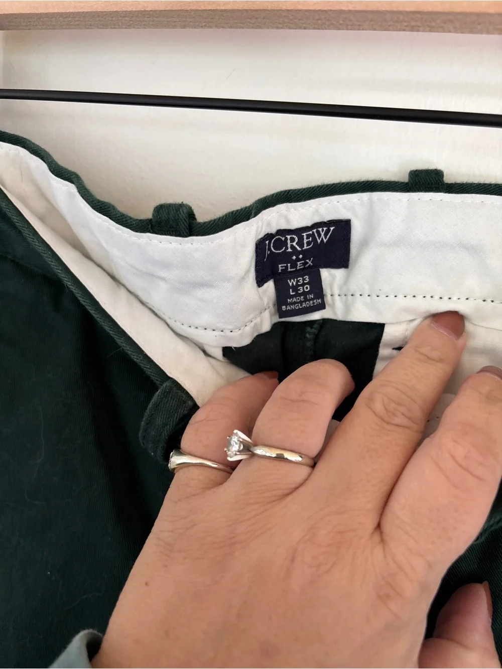 J. Crew Forest Green Flex Chino Pants